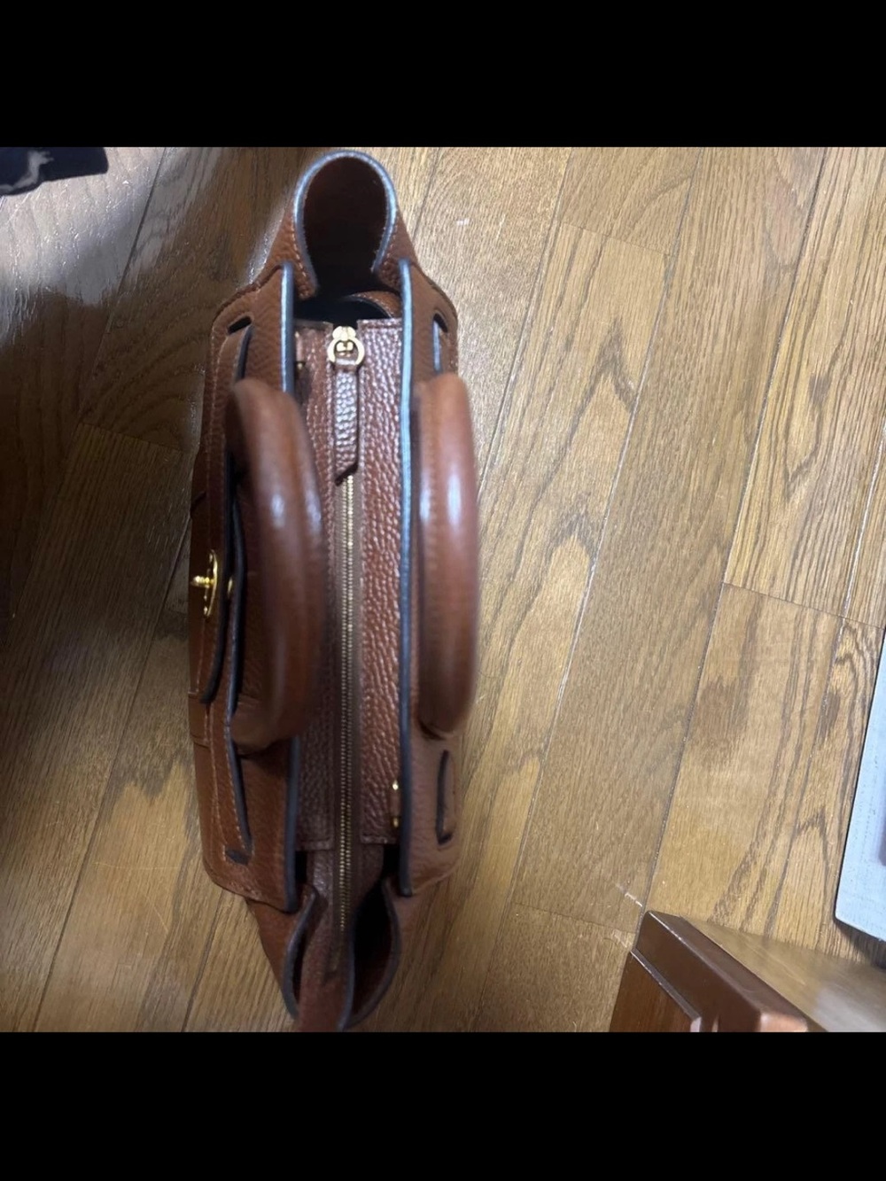 Mulberry Chestnut Brown Pebbled Leather Top-Handle Satchel - Picture 9 of 11